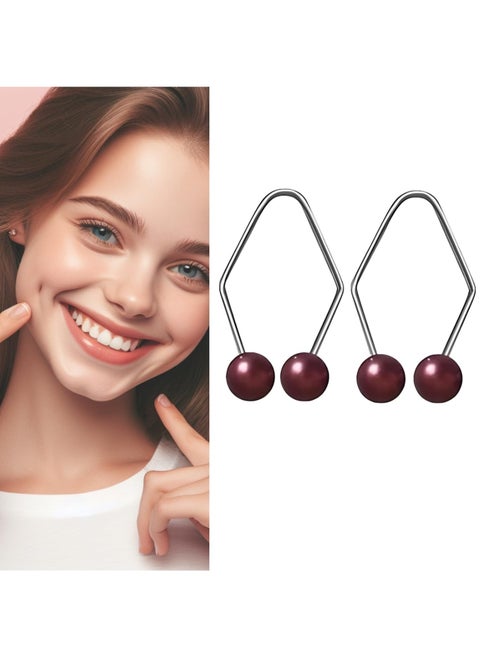 2 Pcs Dimple Makers, Dimple Trainer for the Face, Dimple Maker for Cheeks, Smile Exerciser, Smile Makers, Develop Natural Dimples, Easy to Wear, Easy to Use