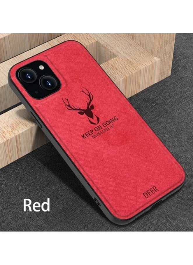 Generic - Digital Luxury Soft Texture Patterned TPU Cloth Case, Dirt-Resistant, Anti-Shock, Fingerprint, Full Body Protective for iPhone 12 Pro Max (Red) - Image 1