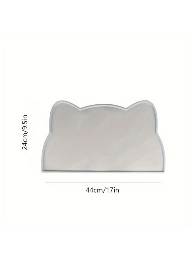 Sakura Pink Cat Feeding Mat Raised Edges Anti Overflow Lightweight Foldable Easy Clean - Image 4