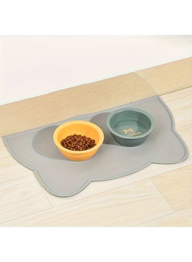 Sakura Pink Cat Feeding Mat Raised Edges Anti Overflow Lightweight Foldable Easy Clean - Image 2