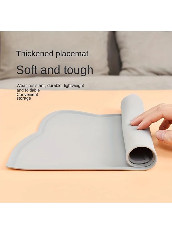 Sakura Pink Cat Feeding Mat Raised Edges Anti Overflow Lightweight Foldable Easy Clean - Image 5