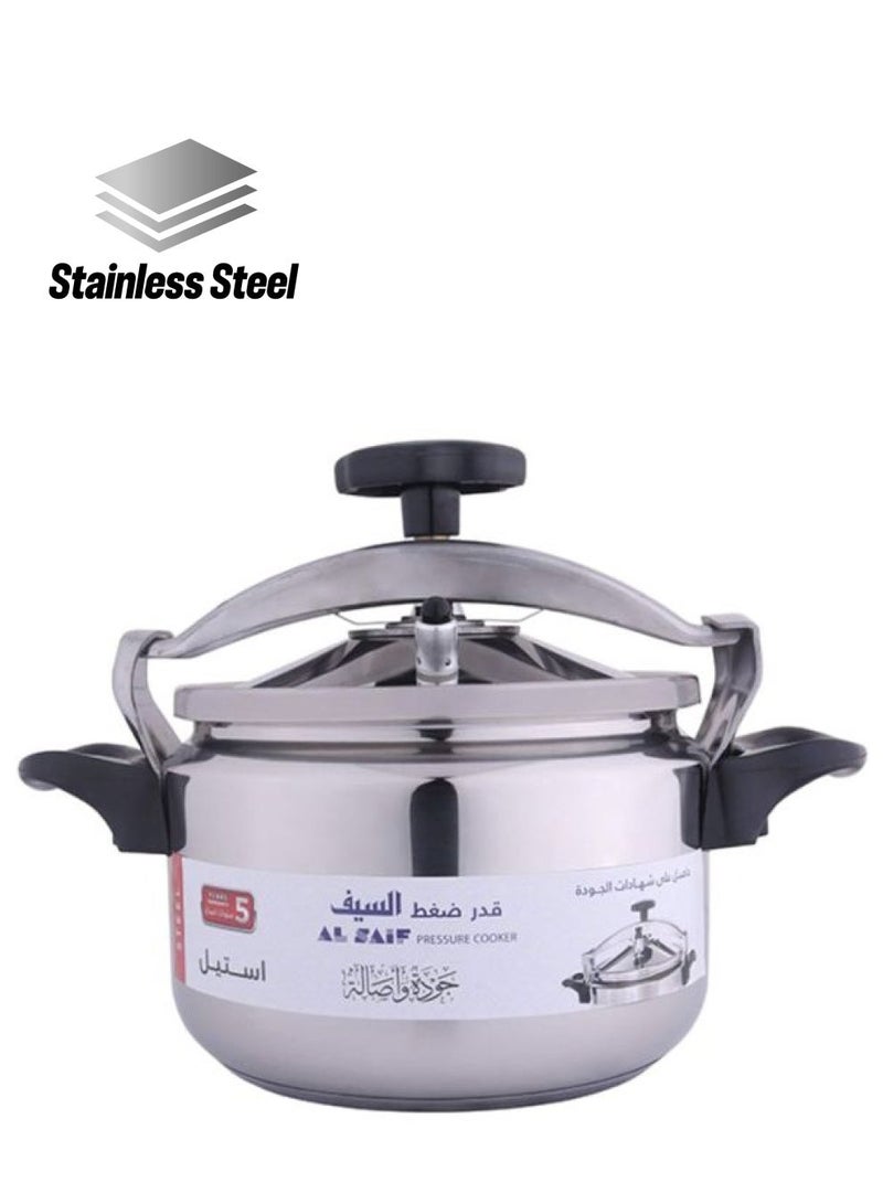 السيف  طقم 6 قطع قدر ضغط من الستانلس ستيل سعة 9 لتر - Image 2