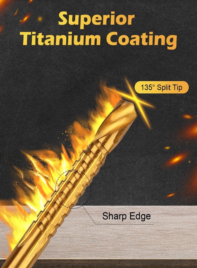 AOKLIT 3-10mm Titanium Coated HSS Twist Drill Bit, 8 Pack Hex Shank Serrated Cutting Drill Bit Woodworking Tools for Wood Metal Plastic Hole - Image 3