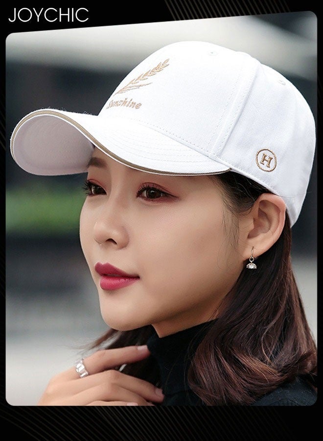 NIBEMINENT Anti-UV Breathable Quick-drying Baseball Cap Spring Summer Autumn Embroidered Casual Hat for Women Men Youth Outdoor Sport White - Image 2