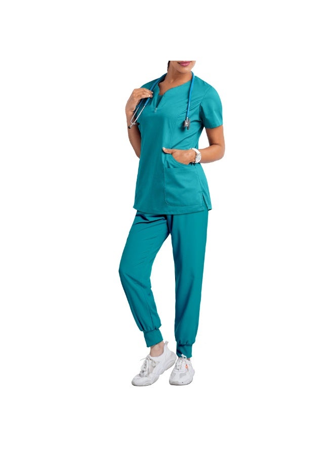 NIBEMINENT زي تمريض صيفي لمؤسسة العناية بالحيوانات وسبا بلوزة سريعة الجفاف لملابس العمل التمريضية - Image 2