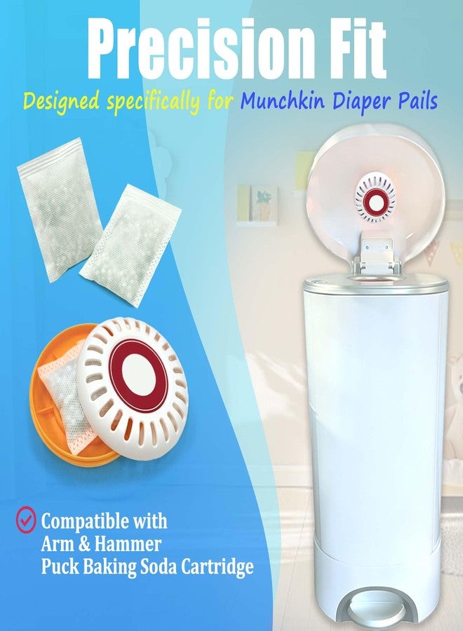 PurifyLogix Diaper Pail Deodorizer Compatible with Arm & Hammer Puck Baking Soda Cartridge, Odor Removing Refills for Munchkin STEP and PAIL Diaper Pails, 12 PCS Ocean Aroma - Image 2