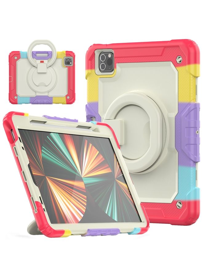 HuHa Case Cover For iPad Pro 11 2022 / 2021 Bracelet Holder Silicone + PC Tablet Case For iPad Pro 11 Colorful Red 