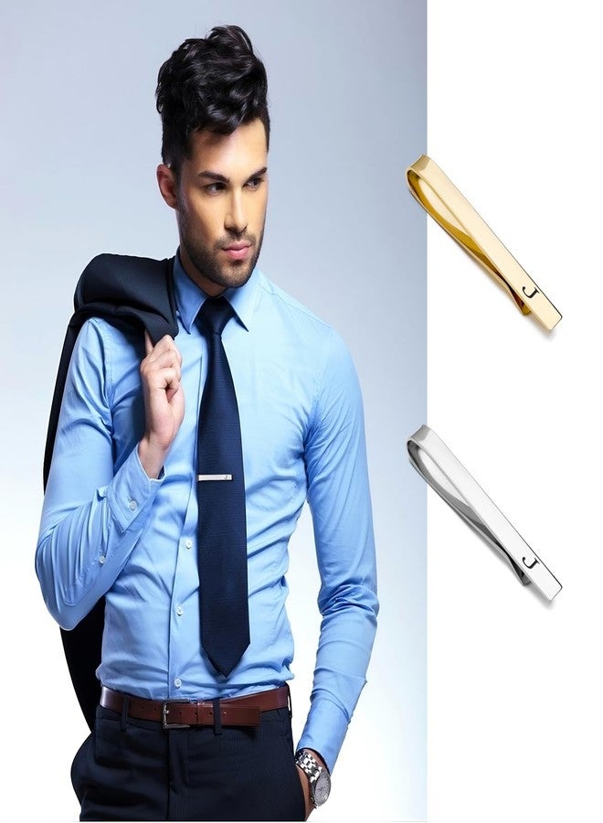 GWD Stainless Steel Tie Clips for Men Personalized Initial Tie Clip Classic Tie Bar Set (J) - Image 5