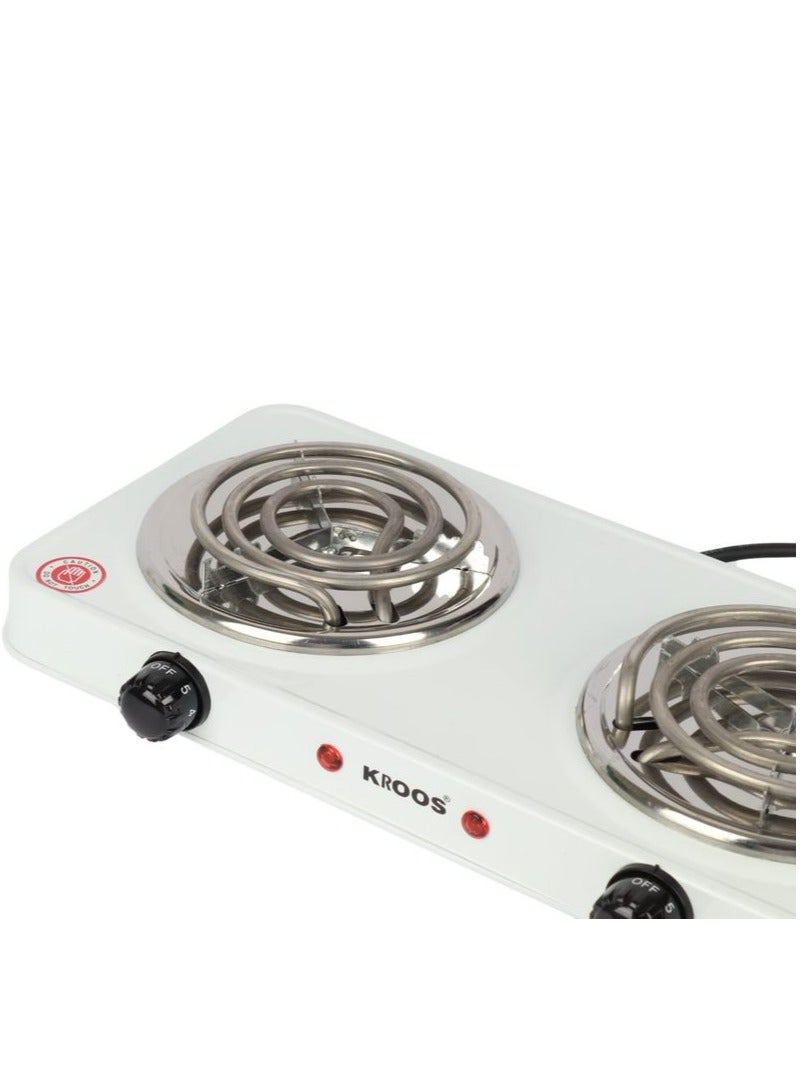 كروس موقد كهربائي حلزوني شعلتين 5 مستويات حرارة مع نظام أمان 1000وات - Image 2