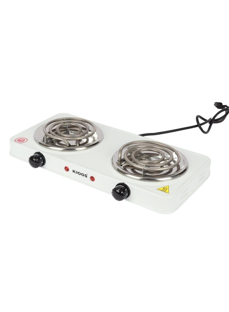 كروس موقد كهربائي حلزوني شعلتين 5 مستويات حرارة مع نظام أمان 1000وات - Image 1