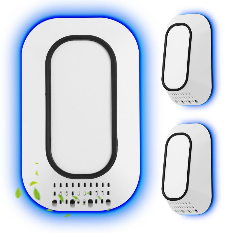 PVACG 3-Pack Plug in Air Purifier with Ice Blue Hover Light, 4 Built-in Brushes Negative Ion Air Purifier for Home,2W Ultra-Low Energy for Bedroom, Office Desk,Living Room,Bathroom(3) - Image 1