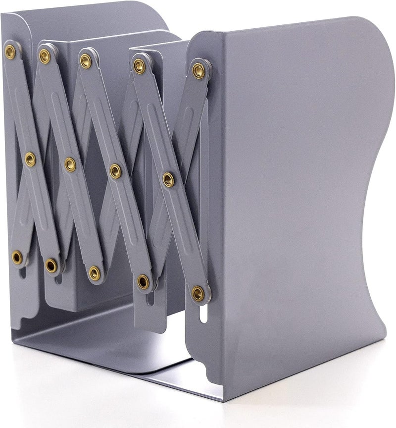 Gardesk Adjustable Bookends Metal Book Ends for Heavy Book Holder Heavy Duty Bookends Nonskid Bookcase Desktop Book Organizer Binder Holder - Image 1