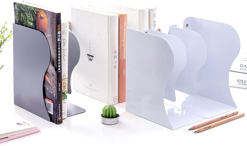 Gardesk Adjustable Bookends Metal Book Ends for Heavy Book Holder Heavy Duty Bookends Nonskid Bookcase Desktop Book Organizer Binder Holder - Image 5