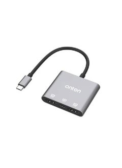أونتن محول Onten USB -C إلى HDMI*2 مع PD 3.0  - Image 1