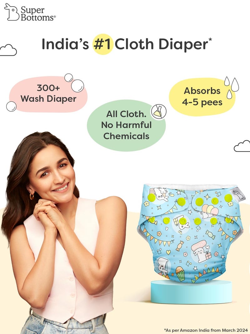 SuperBottoms Swimming Diapers for Babies & Toddlers - Reusable & Adjustable Swim Diapers - Washable Cloth Diapers - Skin Friendly Fabric - Easy to Clean - Fits 3M - 3Y | Pack of 2 - Image 2