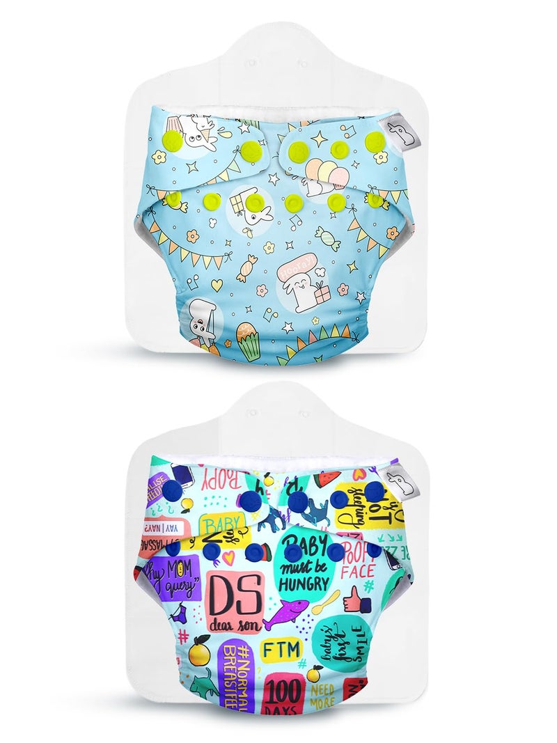 SuperBottoms Swimming Diapers for Babies & Toddlers - Reusable & Adjustable Swim Diapers - Washable Cloth Diapers - Skin Friendly Fabric - Easy to Clean - Fits 3M - 3Y | Pack of 2 - Image 1