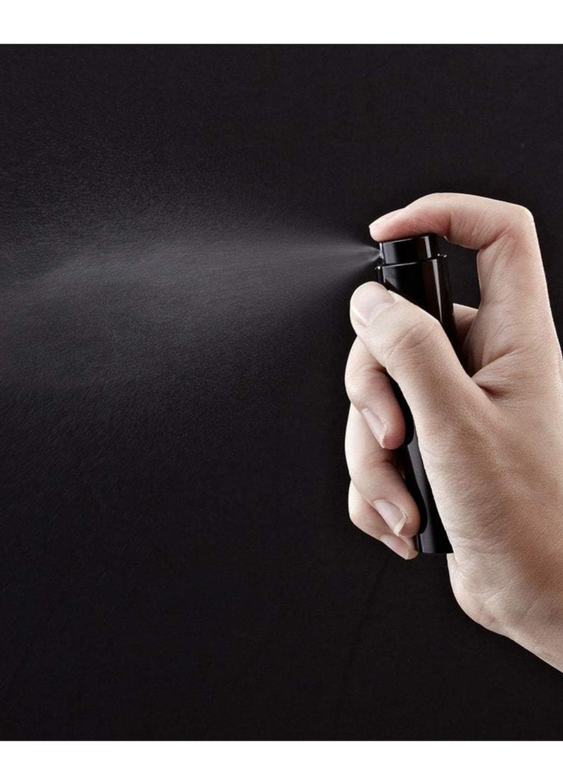 MJZ 3PCS 8ML Perfume Atomizer Spray Bottle for Travel Empty Cologne Portable Sprayer, Mini Refillable Pocket Perfume Dispenser with Bag and Tools (Black)  - Image 3