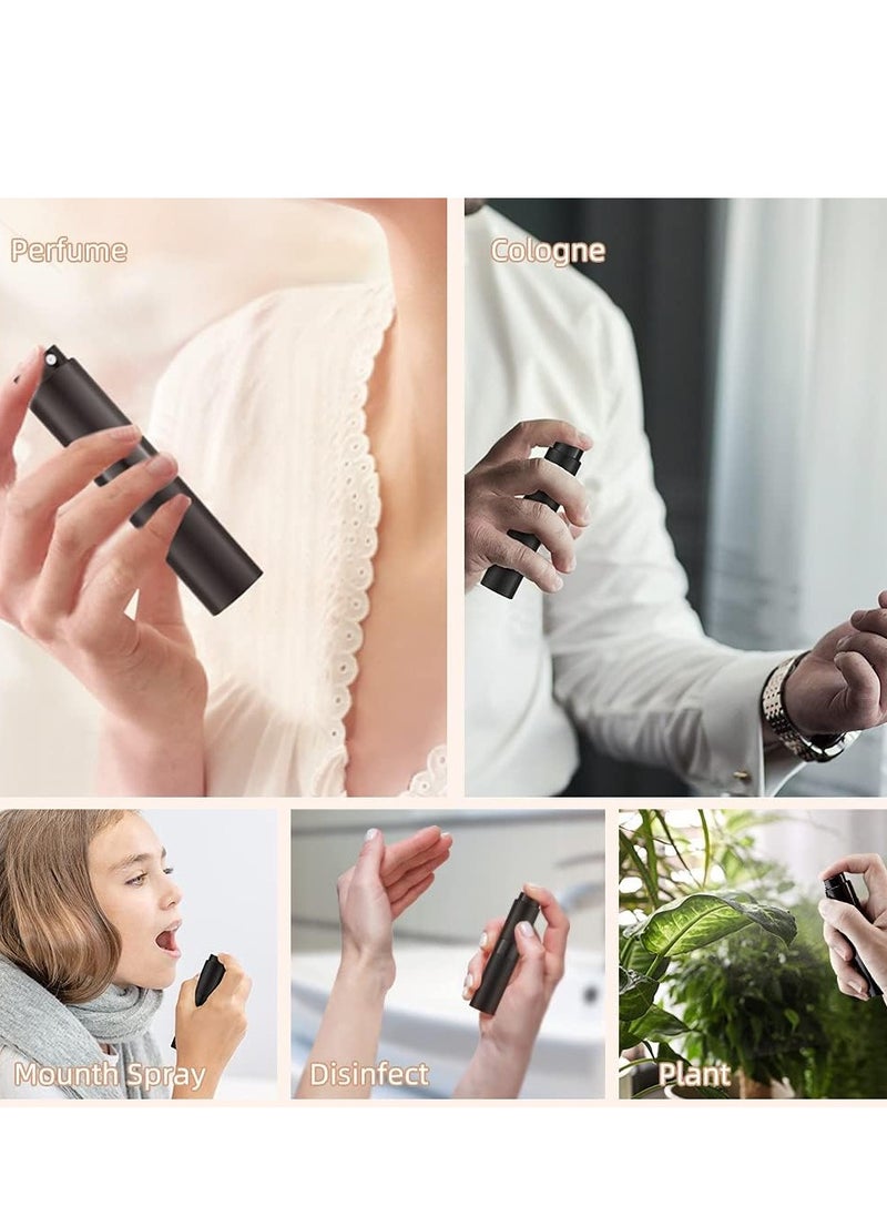 MJZ 3PCS 8ML Perfume Atomizer Spray Bottle for Travel Empty Cologne Portable Sprayer, Mini Refillable Pocket Perfume Dispenser with Bag and Tools (Black)  - Image 4