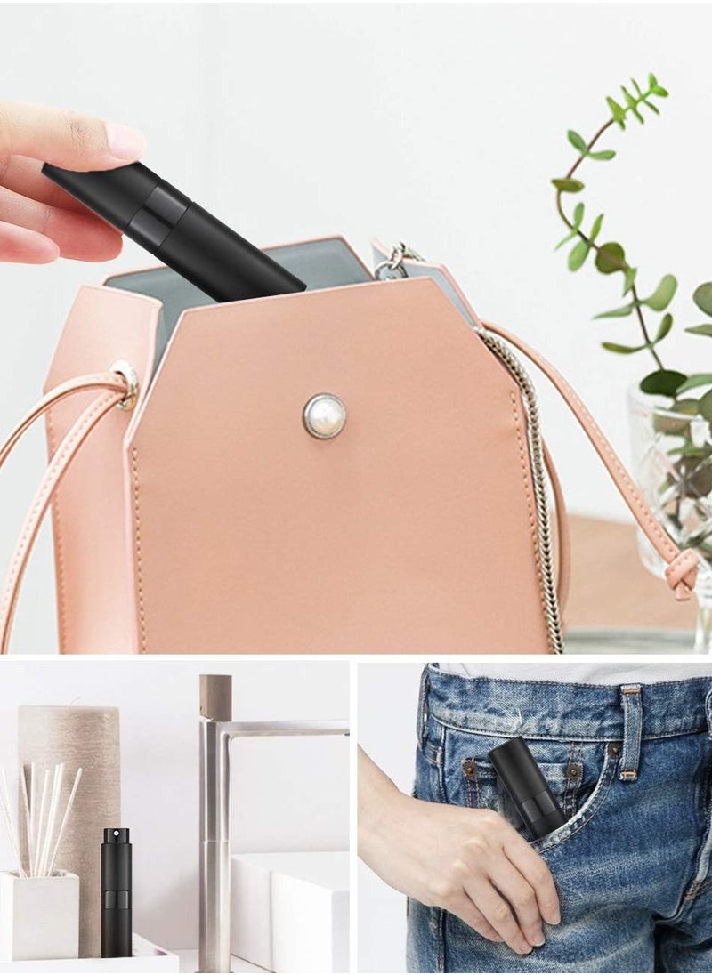 MJZ 3PCS 8ML Perfume Atomizer Spray Bottle for Travel Empty Cologne Portable Sprayer, Mini Refillable Pocket Perfume Dispenser with Bag and Tools (Black)  - Image 5