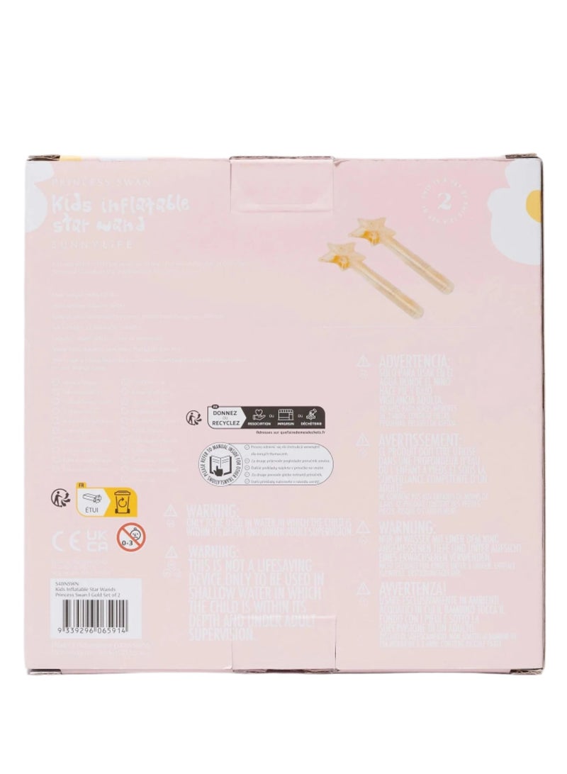 SUNNY LIFE Kids Inflatable Noodle Star Wand Princess Swan Gold Set of 2 | Outdoor Summer Toy | Pool & Water Play Inflatable Accessories for Kids - Image 4