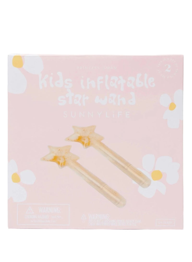 SUNNY LIFE Kids Inflatable Noodle Star Wand Princess Swan Gold Set of 2 | Outdoor Summer Toy | Pool & Water Play Inflatable Accessories for Kids - Image 5