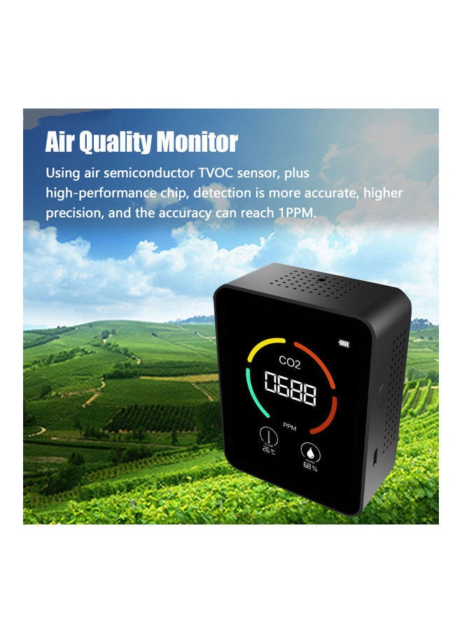 NIBEMINENT Air Quality Monitor Black  - Image 4
