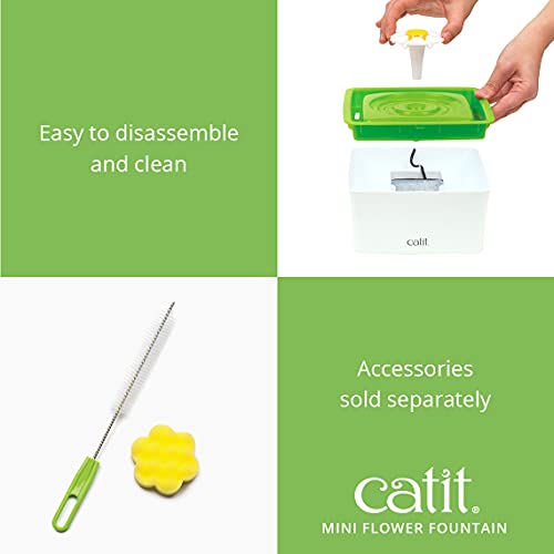 Catit 2.0 Mini Flower Drinking Fountain – Cat Water Fountain with Triple Filter and Ergonomic Drinking Options,Green - Image 5