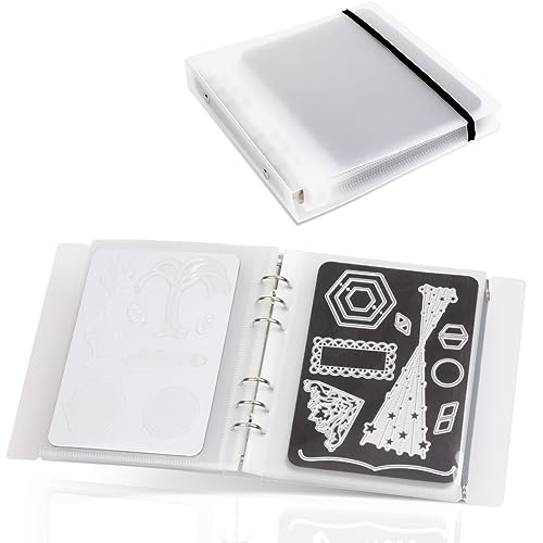 UNIMEIX Thicken 10 Pcs Magnetic Sheets for Die Storage with 1 Binder Cover Stamp and Die Storage Die Cut Storage for Card Making Supplies12 mm Thickness Transparent