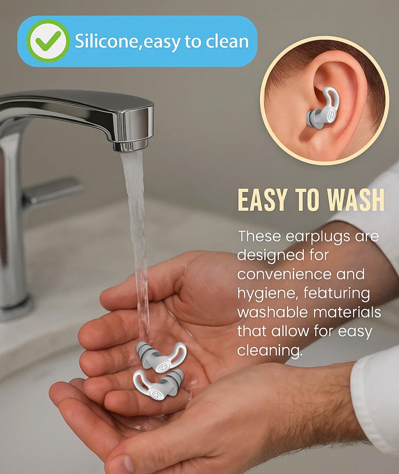 SonaBhu Ear Plugs for Noise Cancellation, 4 Pairs Soft Silicone Ear Plugs for Sleeping, Loop Ear with Secure Fit, 17 * 14 mm Comfortable Design for Swimming, Studying, Traveling and Deep Sleep - Image 5