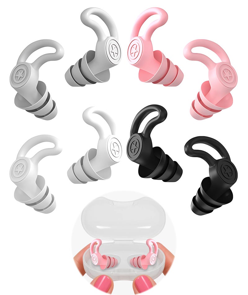 SonaBhu Ear Plugs for Noise Cancellation, 4 Pairs Soft Silicone Ear Plugs for Sleeping, Loop Ear with Secure Fit, 17 * 14 mm Comfortable Design for Swimming, Studying, Traveling and Deep Sleep - Image 1