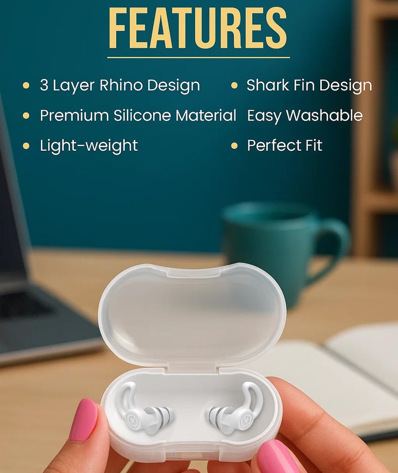 SonaBhu Ear Plugs for Noise Cancellation, 4 Pairs Soft Silicone Ear Plugs for Sleeping, Loop Ear with Secure Fit, 17 * 14 mm Comfortable Design for Swimming, Studying, Traveling and Deep Sleep - Image 3