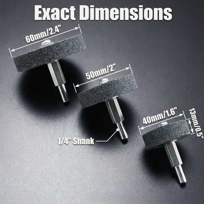 JUNLIXN Global standard quality 𝐉𝐔𝐍𝐋𝐈𝐗𝐍 3 Pcs Mounted Stone Grinding Wheels with 1/4-Inch Shank 40mm/50mm/60mm Diameter Abrasive Stone Grinding Wheels for Drill, Grinder, Rotary Tools Gulf climate upgraded quality - Image 2