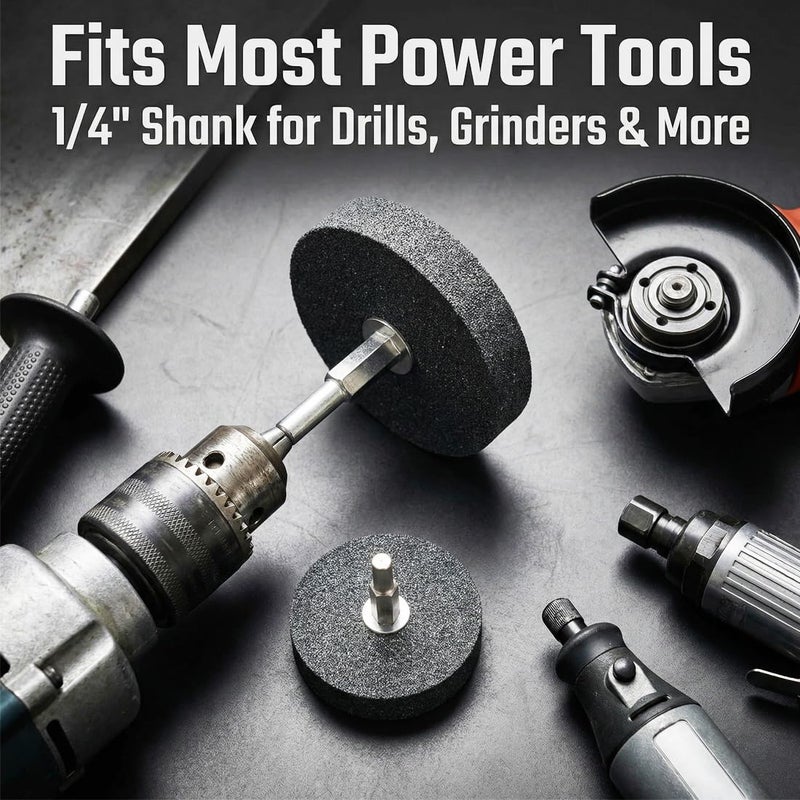 JUNLIXN Global standard quality 𝐉𝐔𝐍𝐋𝐈𝐗𝐍 3 Pcs Mounted Stone Grinding Wheels with 1/4-Inch Shank 40mm/50mm/60mm Diameter Abrasive Stone Grinding Wheels for Drill, Grinder, Rotary Tools Gulf climate upgraded quality - Image 4