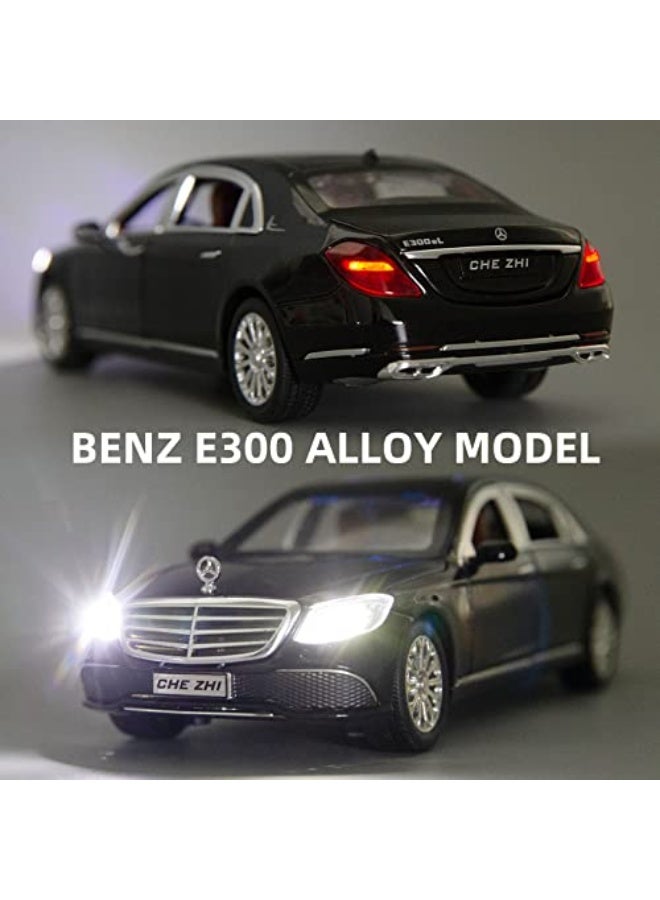 WAKAKAC 1/24 Scale Compatible with Benz E300 Toy Car Alloy Die-cast Pull Back Car Model with Light and Sound Toy Vehicles for Adults Boys Girls Gift Decoration Toy (Black) - Image 5