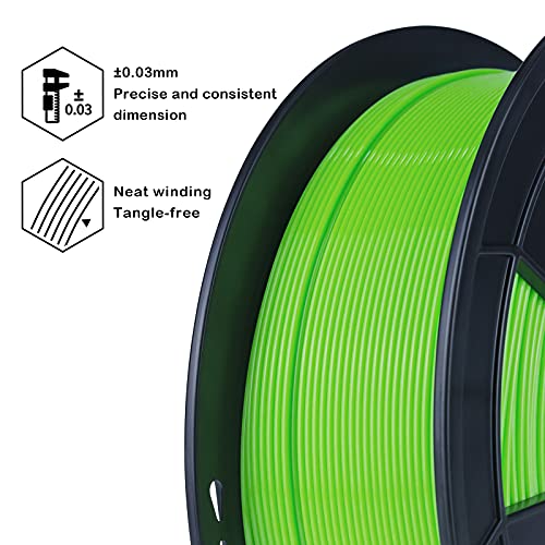 ZIRO Fluorescence PLA Filament 1.75mm, Luminous ONLY by UV Light, Glow Effect 3D Printer Filament PLA,1KG Spool, Dimensional Accuracy +/- 0.03mm, fit Most FDM 3D Printers, Fluo Green - Image 4