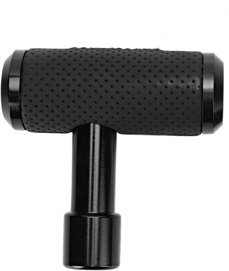 Universal T Shaped Car Shift Knob Comfortable and Durable for ManualAutomatic Gear Shifter for All Drivers RedBlueSilverBlack (Black) - Image 1
