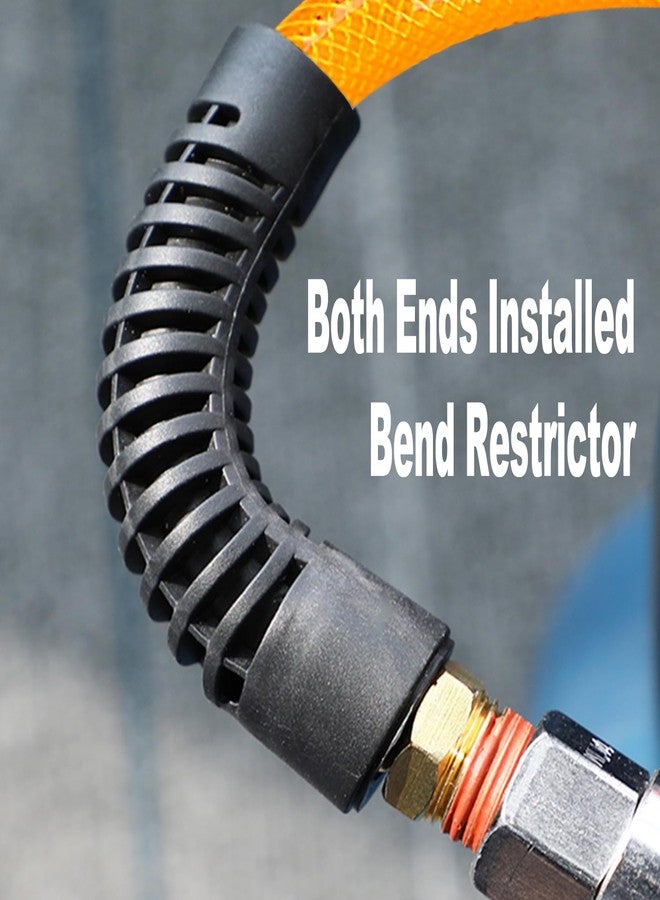 YOTOO Reinforced Polyurethane Air Hose 1/4" Inner Diameter by 100' Long, Flexible, Heavy Duty Air Compressor Hose with Bend Restrictor, 1/4" Swivel Industrial Quick Coupler and Plug, Orange - Image 5