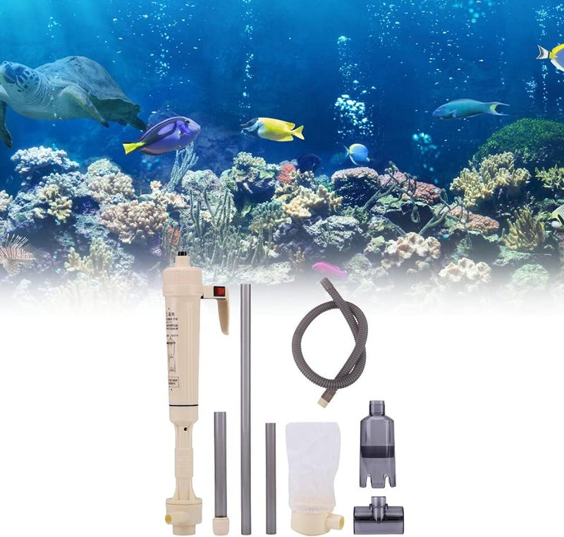 كلاراكو جهاز تغيير مياه كهربائي لحوض السمك، منظف حصى حوض السمك، جهاز غسيل رمل وحصى يعمل بالبطارية، مضخة فلتر لحوض السمك، أداة تنظيف تغيير مياه السيفون - Image 1