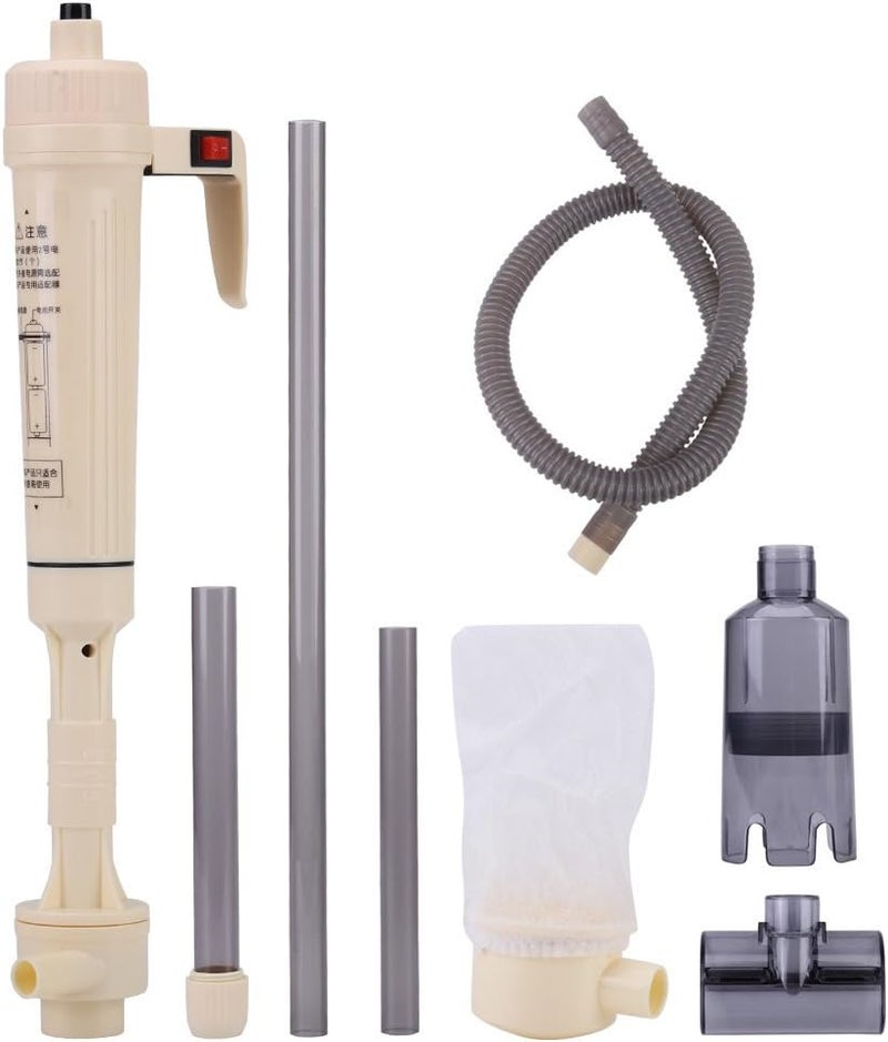 كلاراكو جهاز تغيير مياه كهربائي لحوض السمك، منظف حصى حوض السمك، جهاز غسيل رمل وحصى يعمل بالبطارية، مضخة فلتر لحوض السمك، أداة تنظيف تغيير مياه السيفون - Image 2