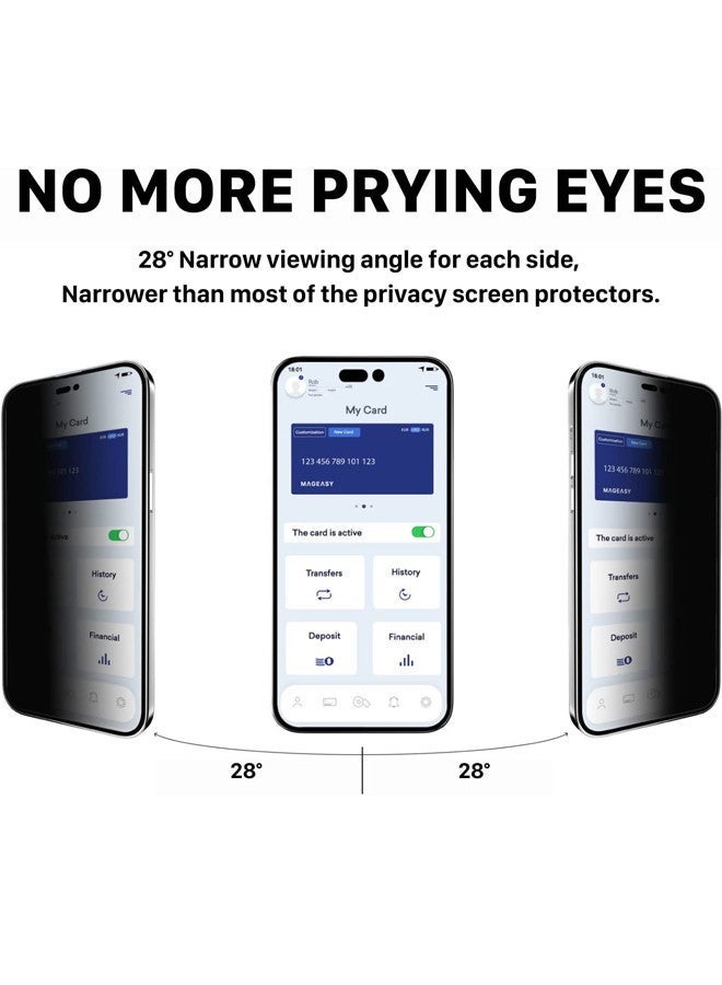 Captaintech Matte Tempered Glass for iPhone 14 Pro Max (6.7") – Anti-Glare & Anti-Spy Screen Protector | 9H Hardness, Full Coverage - Image 3