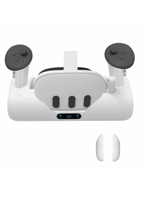 VR Charging Dock for Oculus Quest 3 or Meta Quest 3 VR Headset and Controller Display Stand with LED Indicator Charging Dock Magnetic Charging Compatible with Meta Quest 3 Accessories Fast Charging