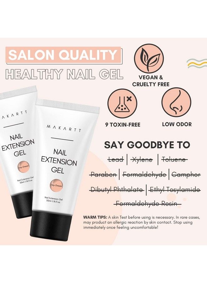 MAKARTT Poly Nail Extension Gel 50Ml Nude Nature Poly Nail Gel Daydream Spring Summer Color Builder Nail Gel Light Apricot Poly Extension Gel Valentine - Image 5