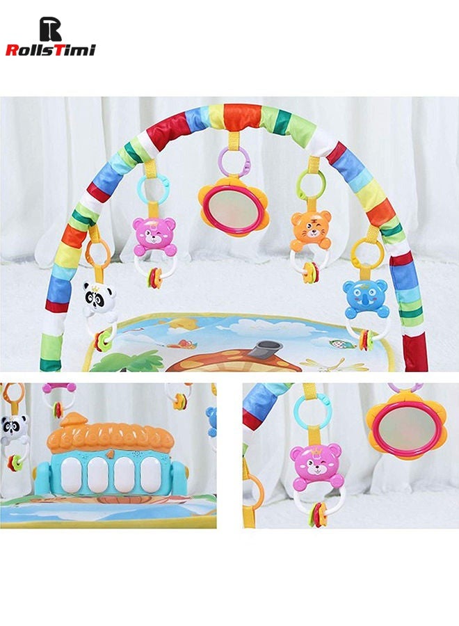 RollsTimi  Baby Play Gym Kick and Play Mat Newborn Activity Gym Play & Play 3 in 1 Fitness Music and Lights Fun Piano - Image 3