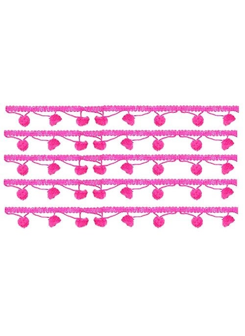 GOELX Pom Pom lace Pink 9 Meters Bundle for Decorations/Borders/Crafts  - Image 1