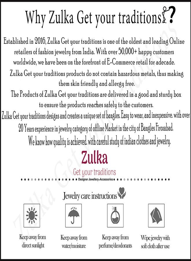 ZULKA Get Your Traditions Non-Precious Metal Base Metal with Zircon Gemstone and Silk Thread Bangles Set for Women and Girls,(Magenta_2.4 Inches), Pack of 46 Bangles Set - Image 5