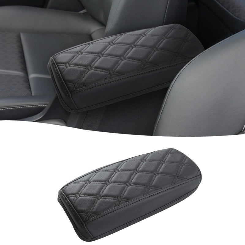 GIANT PANDA Custom Fit Center Console Cover for Toyota Corolla LLESEXSEXLEHybrid 2020 2021 2022 2023 2024Waterproof Faux Leather Armrest Console Cover Full Protection Black