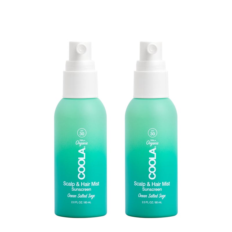 COOLA Organic Scalp Spray & Hair Sunscreen Mist with SPF 30, Dermatologist Tested Hair Care for Daily Protection, Vegan and Gluten Free, Ocean Salted Sage,2 Fl Oz (Pack of 2) - Image 1