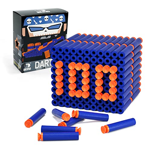 EKIND 100 Pcs Suction Darts Refill Pack Foam Bullet Compatible for NERF NStrike Series Blaster Blue - Image 1