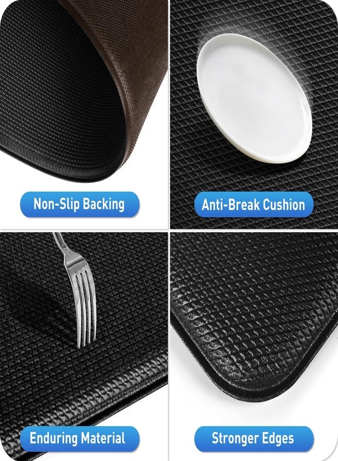 HappyTrends Kitchen Mat for Floor, 2PCS Cushioned Anti-Fatigue Kitchen Rugs, Waterproof Non-Slip Standing Mats and Rugs Set for Kitchen, Office, Laundry, Black, 17.3"×30"+17.3"×47" - Image 4