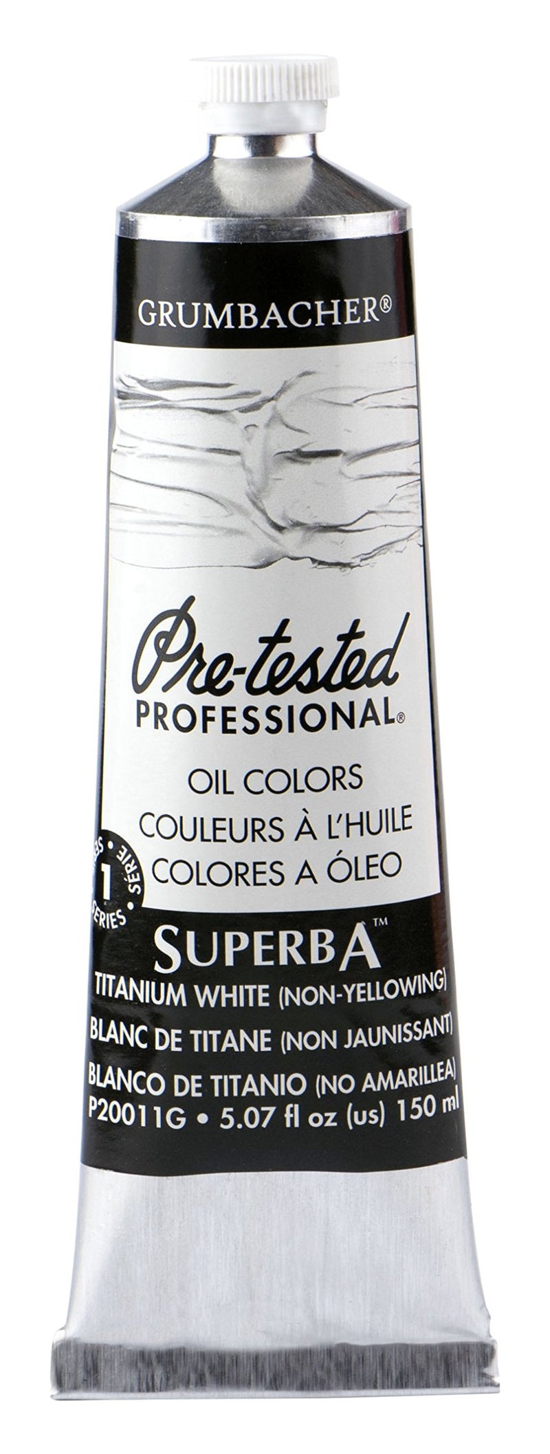 Grumbacher Pre-Tested Oil Paint, 150ml/5.07 oz., Superba White (P20011G) - Image 5